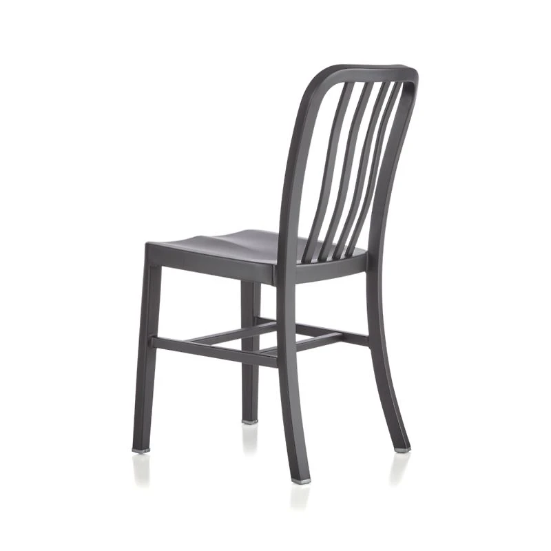 Delta Matte Black Side Chair with Alloy Grey Cushion