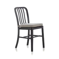 Delta Matte Black Side Chair with Alloy Grey Cushion