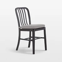 Delta Matte Black Side Chair with Alloy Grey Cushion