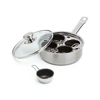 Demeyere Resto 4-Cup Stainless Steel Egg Poacher Set