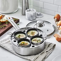 Demeyere Resto 4-Cup Stainless Steel Egg Poacher Set