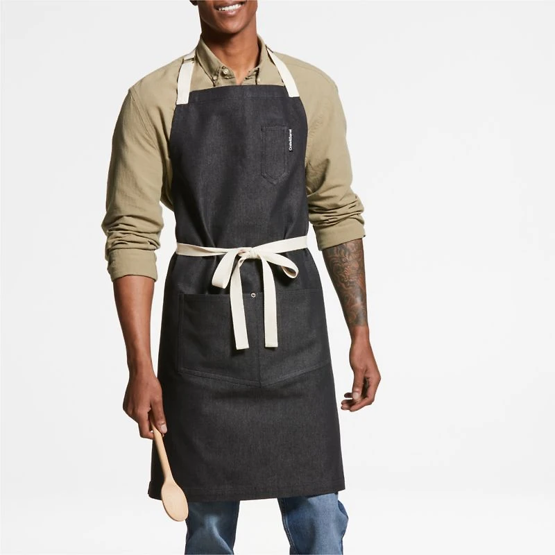 Black Kitchen Apron with Pockets