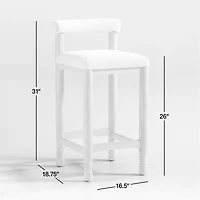 Revival Boucle Oak Counter Stool by Athena Calderone