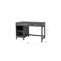 Parke Charcoal Wood 2-Drawer Kids Desk