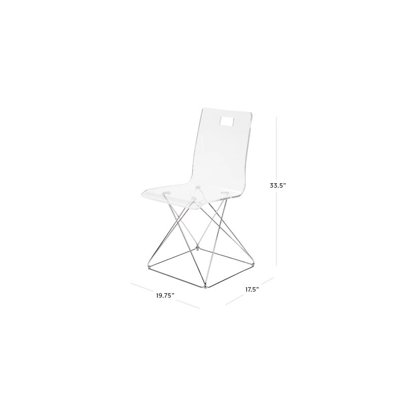 Now You See It Acrylic Kids Desk Chair with Silver Base