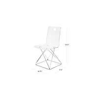 Now You See It Acrylic Kids Desk Chair with Silver Base