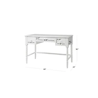 Jenny Lind White Wood Spindle 3-Drawer Kids Desk