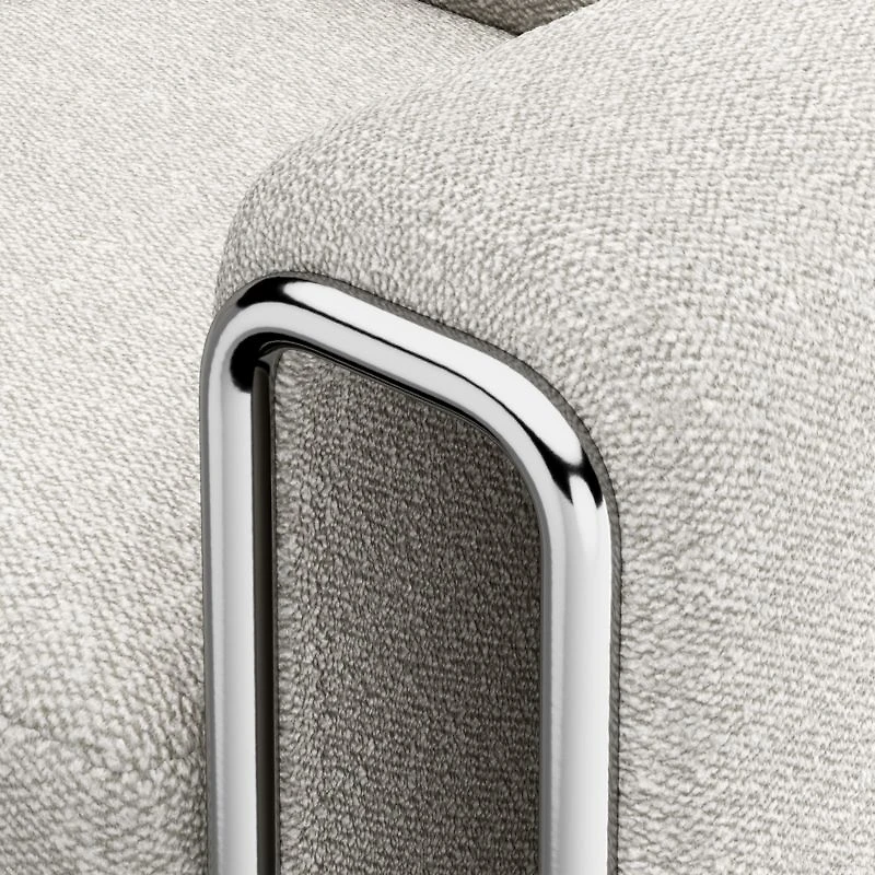 Dessau Boucle Accent Chair with Chrome Frame
