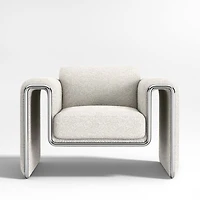 Dessau Boucle Accent Chair with Chrome Frame