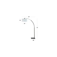 Dexter Arc Floor Lamp with White Shade 74"