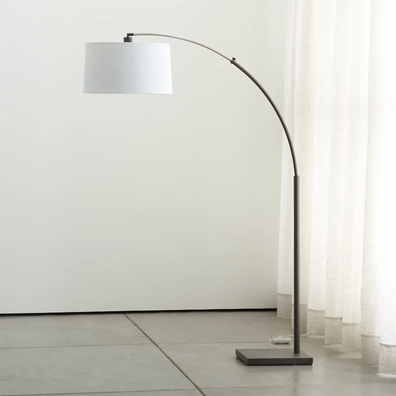 Dexter Arc Floor Lamp with White Shade 74"