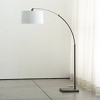 Dexter Arc Floor Lamp with White Shade 74"