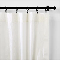 Crisp White Diamond Stitch EUROPEAN FLAX ™-Certified Linen Sheer Window Curtain Panel 52"x84"