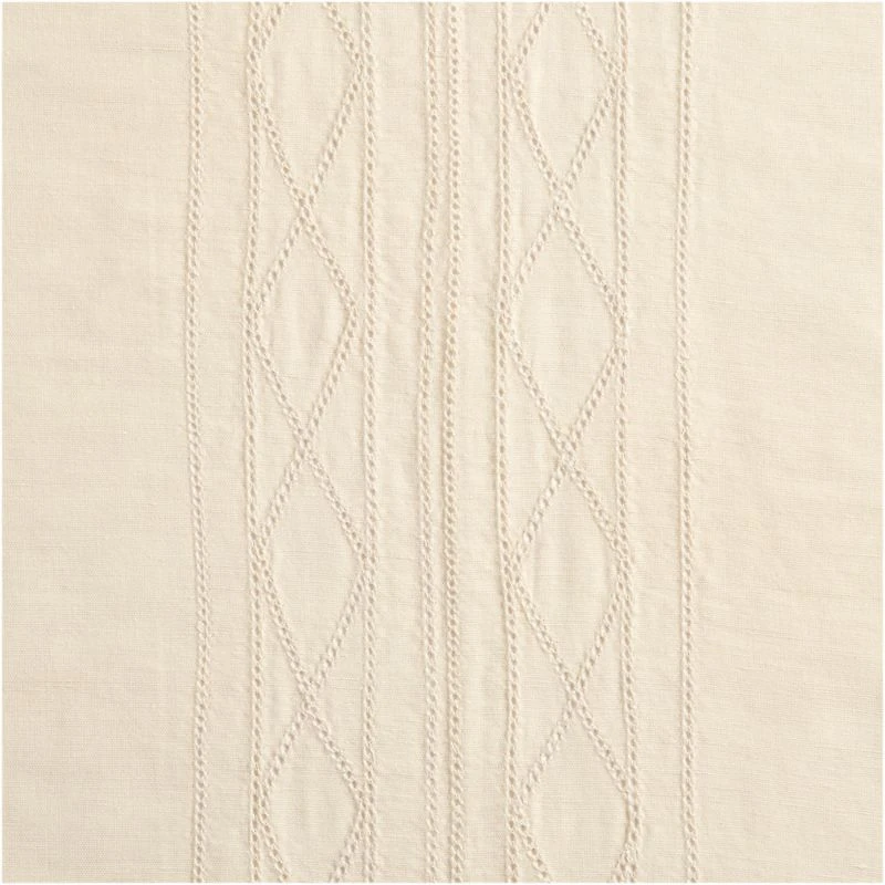 Natural Taupe Diamond Stitch EUROPEAN FLAX ™-Certified Linen Sheer Window Curtain Panel 52"x84"