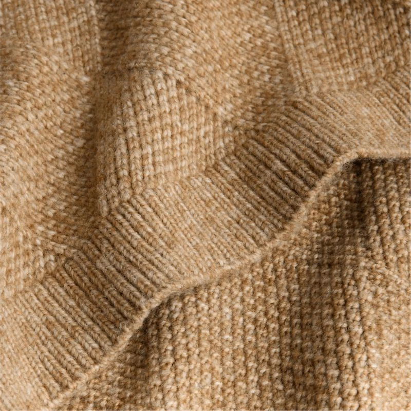 Diamond Knit 70"x55" Camel Tan Throw Blanket