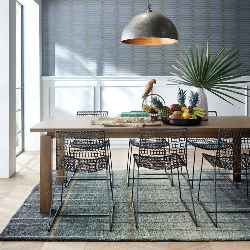 Tig Metal Dining Chair with Black Leather Cushion