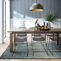 Tig Metal Dining Chair with Black Leather Cushion
