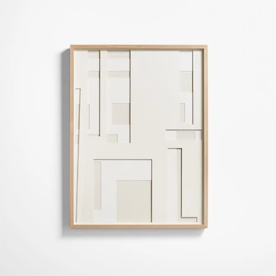 "Dimension I" Framed Hand-Cut Paper Wall Art 30"x 40" by Coup d'Esprit