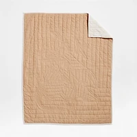 Dino Tower Embroidered Organic Cotton Baby Crib Quilt