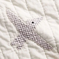 Dino Tower Embroidered Organic Cotton Baby Crib Quilt