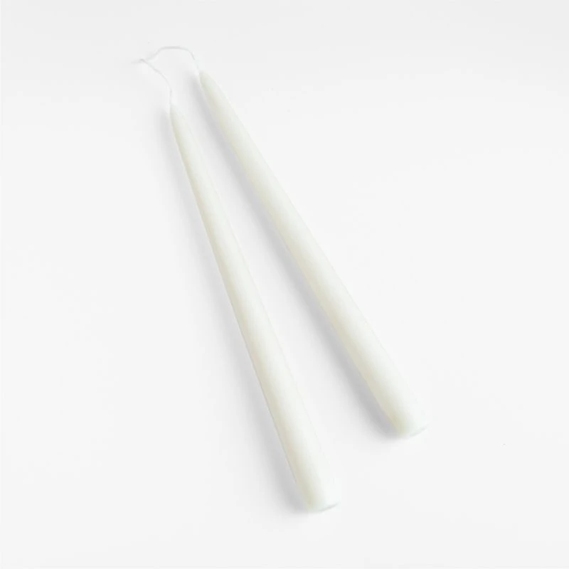 12" Dipped Linen Taper Candles, Set of 2