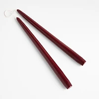 Dipped Burgundy Taper Candles 12", Set of 2