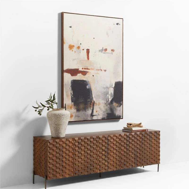 "Dissemblance I" Framed Beige Wall Art Print 54"x80"