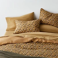 Aire Natural EUROPEAN FLAX ™-Certified Linen Ditsy Floral Yellow Full Queen Duvet Cover