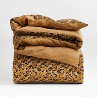 Aire Natural EUROPEAN FLAX ™-Certified Linen Ditsy Floral Yellow Full Queen Duvet Cover