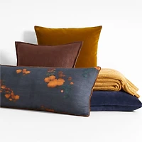 Auburn Brown Laundered Linen 20"x20" Throw Pillow Cover