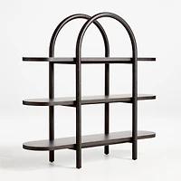 Canyon Black Wood Wide 3-Shelf Bookcase by Leanne Ford