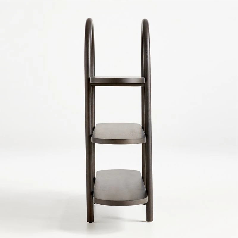 Canyon Black Wood Wide 3-Shelf Bookcase by Leanne Ford
