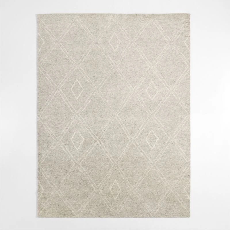Dolomites Wool Hand-Knotted Silver Grey Area Rug 10'x14'