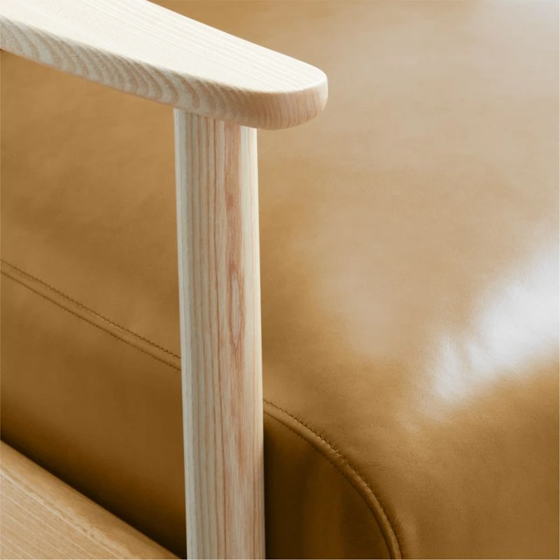 Domingo Leather Reclining Accent Chair with Wood Frame