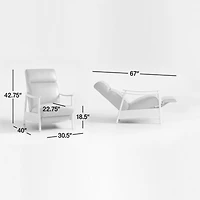 Domingo Leather Reclining Accent Chair with Wood Frame