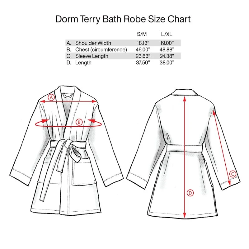 Dorm Terry Sky Blue Robe Large/Extra Large