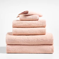 Dorm Turkish Organic Cotton Pale Pink Bath Towel, Set of 6