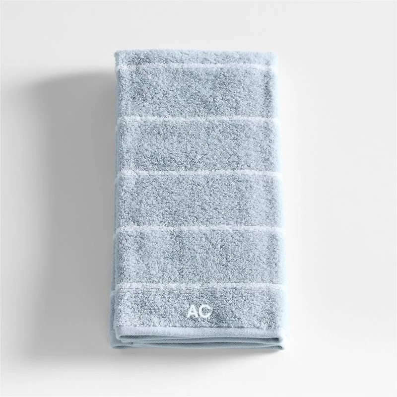Dorm Turkish Organic Cotton Sky Blue Striped Hand Towel