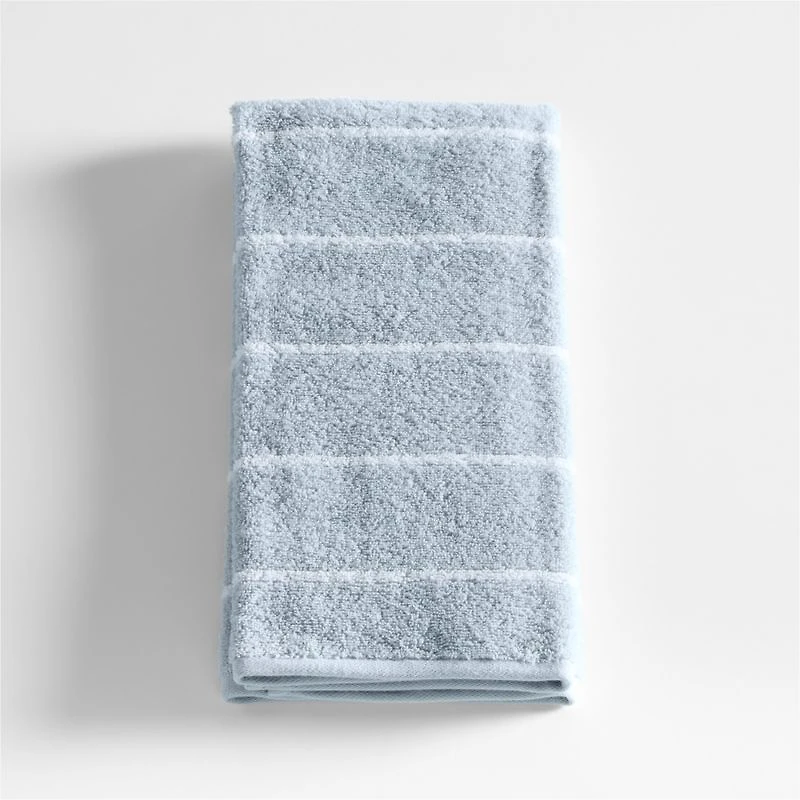 Dorm Turkish Organic Cotton Sky Blue Striped Hand Towel