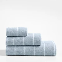 Dorm Turkish Organic Cotton Sky Blue Striped Hand Towel