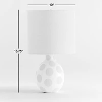 Dot White Ceramic Kids Table Lamp