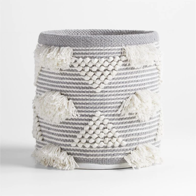 Dottie Grey Woven Macrame Kids Small Storage Bin