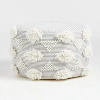Dottie Grey Macramé Woven Kids Pouf