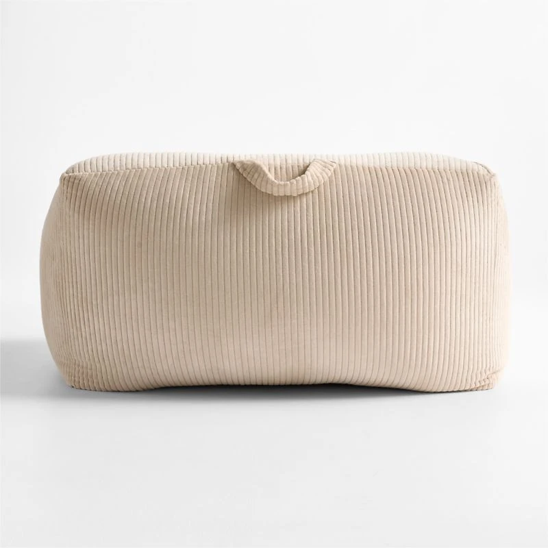 Stone Tan Velvet Corduroy Kids Double Lounge Chair