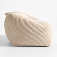 Stone Tan Velvet Corduroy Kids Double Lounge Chair