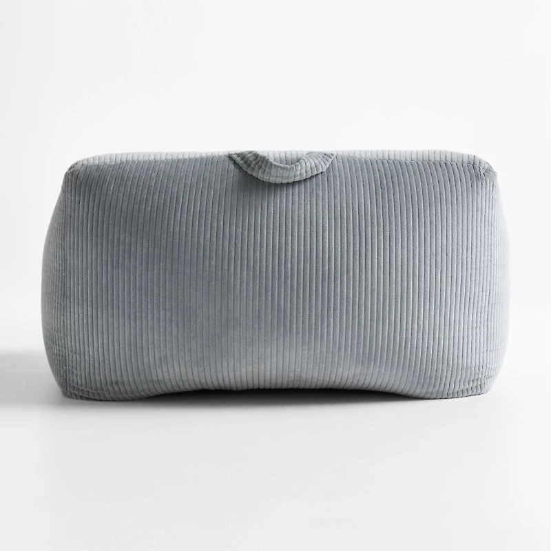 Smoke Blue Velvet Corduroy Kids Double Lounge Chair