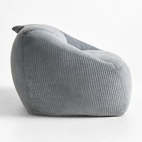 Smoke Blue Velvet Corduroy Kids Double Lounge Chair
