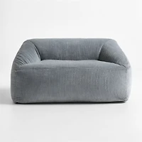 Smoke Blue Velvet Corduroy Kids Double Lounge Chair
