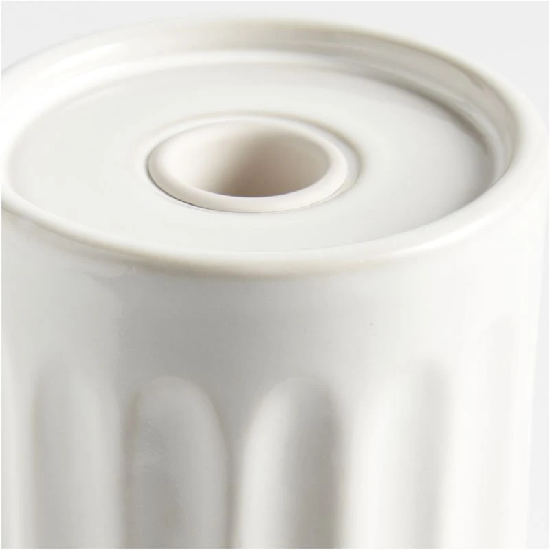 Dover White Ceramic Taper Candle Holder 7"
