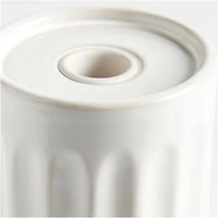 Dover White Ceramic Taper Candle Holder 7"